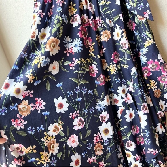 PARKER FLORAL HIGH Halter NECK SLEEVELESS ASYMMETRICAL DRESS COSMIC DAISY Sz M - Picture 5 of 15